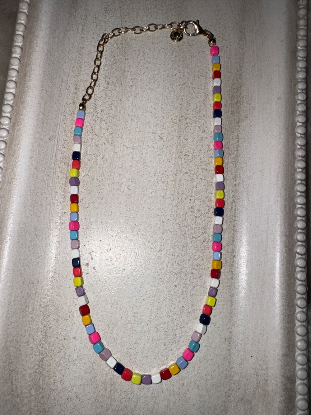 BaubleBar Multicolor Beaded Necklace with Gold-Tone Chain